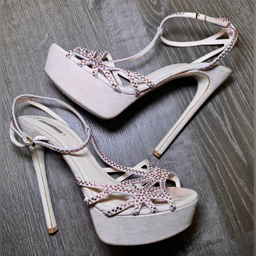 Giorgio Armani platform sandal in blush pink